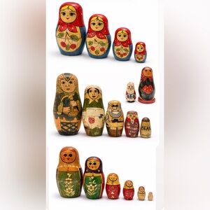 Colorful Russian Nesting Dolls Sets